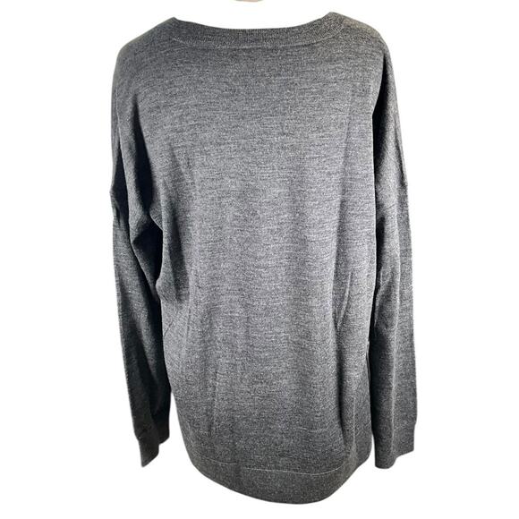 J.Crew 100% Merino Wool V-Neck Sweater – Gray – Size Small Vintage Fall Winter - Picture 2 of 10